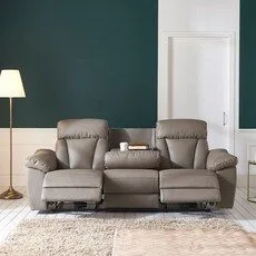 리클라이너 소파 추천 상품 [삼익가구] 크루즈 USB 3인용 전동 리클라이너 가죽소파(양방향), 라이트그레이