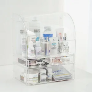 아크릴화장품정리함 추천 
                                                        윰스 투명 화장품 정리함 덮개형, 1개