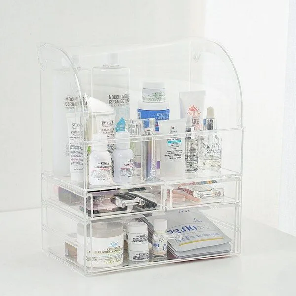 아크릴화장품정리함 추천 
                                                        윰스 투명 화장품 정리함 덮개형, 1개