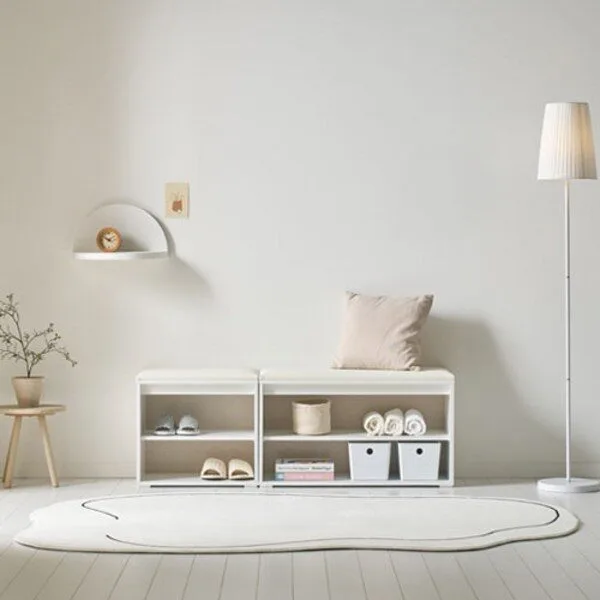  화이트가구 리치신발장 현관의자, 800, 화이트, 1개 