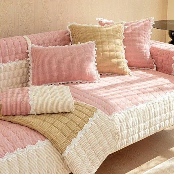  코팅블루 감성있는 논슬립 극세사 쇼파패드 2~4인용 