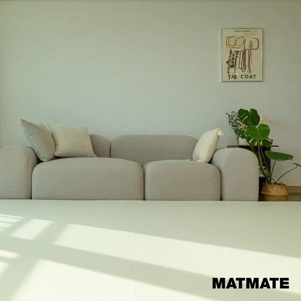  거실특대형 폴더매트 + 논슬립 풀커버 세트, 320x400x4, 매트색상-크림, 커버색상-크림 