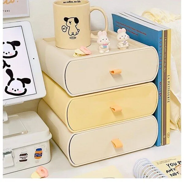 책상수납장 추천  글로파이 사무실 서랍형 책상정리함 수납함 치즈 뭉툭, L, 1개, 버커옐로우