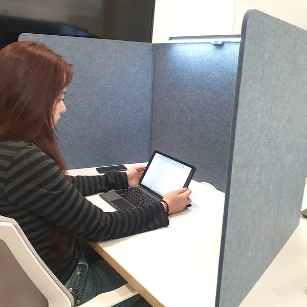  방음 흡음 초경량 독서 칸막이 집중력 향상 독서실 책상 비대면 파티션, 다크그레이(800x600x600(h) 
