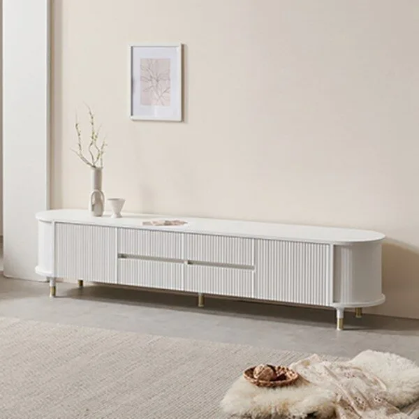  파로마 클래시 템바보드 서랍도어 TV 거실장 2000 방문설치, 내추럴 화이트 