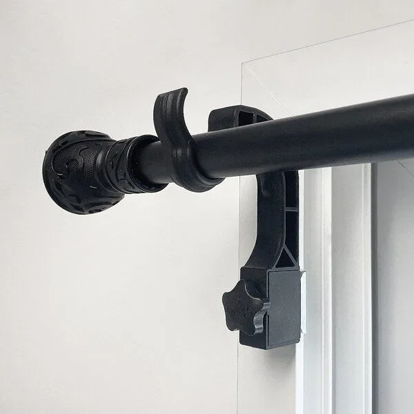  감성다는남자 안뚫어고리ver4 1세트(2개입) + 커튼봉set, 블랙 