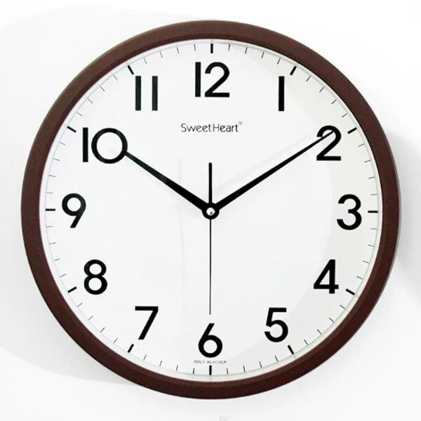  스위트하트 무소음 모던 브라운 벽시계 350 