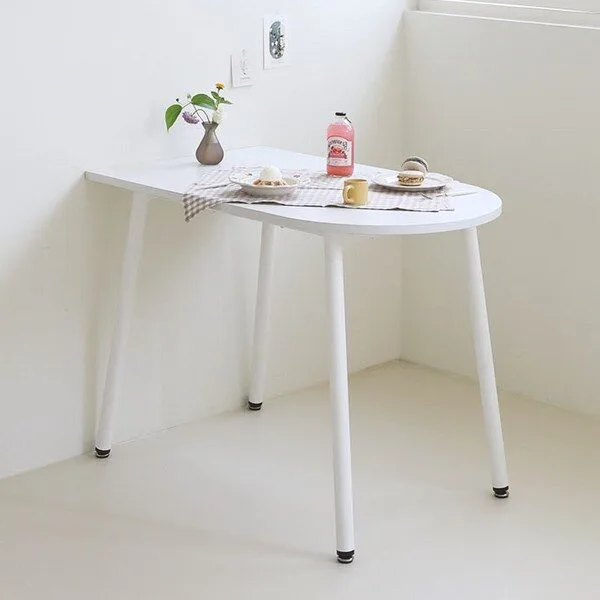  스칸디나 코지 반타원 식탁 1000, 화이트 