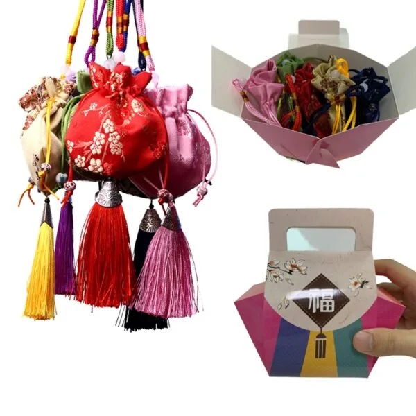 쿠이티 오색찬란 복주머니 외국인 전통 선물 5color 1세트