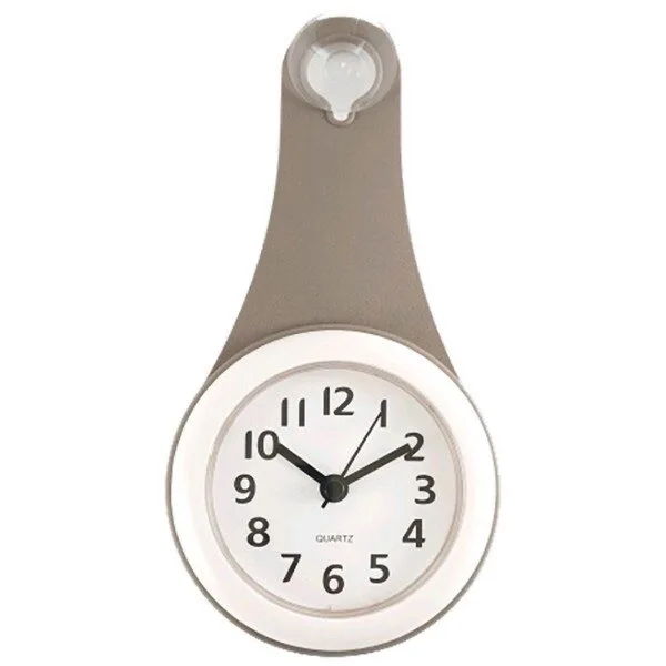  잇츠온 물방울 방수 욕실 시계+건전지포함, 모카 