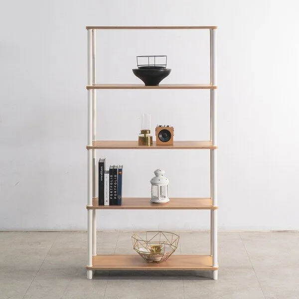  소프시스 폴로 선반, 티크 + 화이트, 5단 