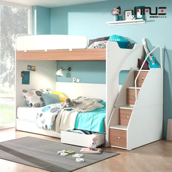  [보루네오] 엘리브 스타 이층침대 수납계단형 ys020, 화이트 