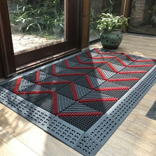  솔매트 조립식 맞춤 퍼즐 매트 상가 매장 회사 관공서 학교 출입구 발매트 자리 발판 75x120cm, B형 그레이 75x120cm, 1개 