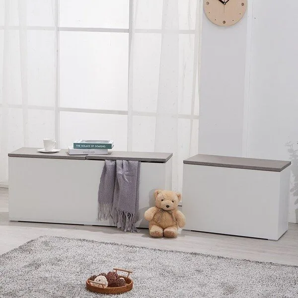  다일 ronder 수납벤치 공간박스 현관의자 800, 화이트 