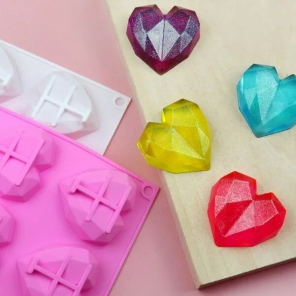  실리콘몰드 - 하트 조각 8구 방향제 캔들 diy몰드 