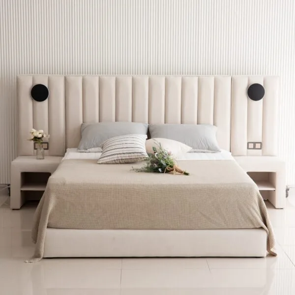 센스 호텔식 평상형 침대프레임 퀸 킹 라지킹 이스턴킹 호텔형 침대세트, 라지킹 1700, 라이트그레이, 침대+협탁2개+구름위에 둥실 매트리스