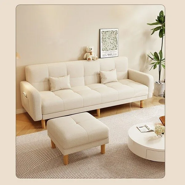 라타니 편안한 침대쇼파 접이식 소파베드 1인 2인소파 리클라이너 3인용 각도조절 거실, 화이트