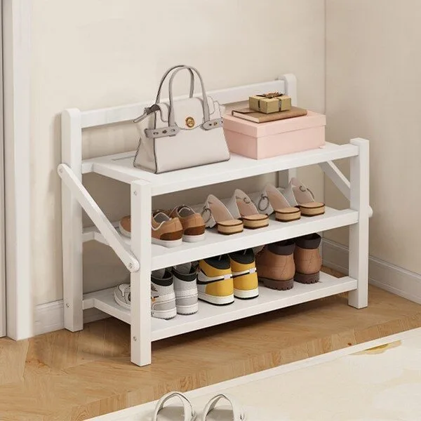 SeekFun 접이식 신발장 설치 면제 멀티 공간 절약 현관 수납 가정용 간이 700mm, 3층, 화이트