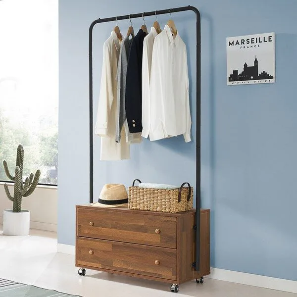 키모 서랍행거 800, 멀바우+블랙