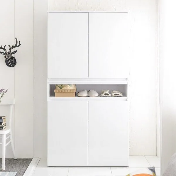 디오 대형 1단 신발장 800 현관장 아파트 원룸 사무실 키큰 선반 수납장, 화이트