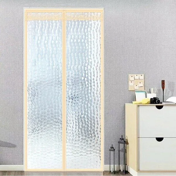 유티즌 방풍비닐 커튼 EVA 방문 현관문 베란다 자석바람막이 반투명 아쿠아큐브 베이지, 1개