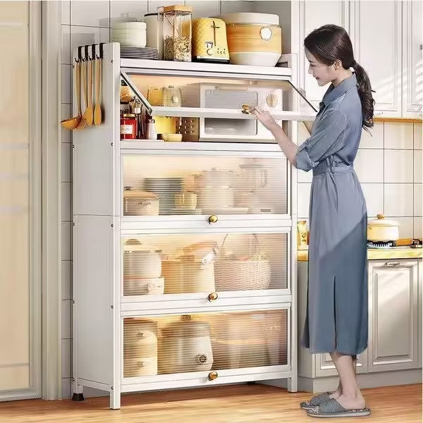 그릇장 렌지대수납함 800MM 부엌찬장, 1, 80x32x144CM(5층)