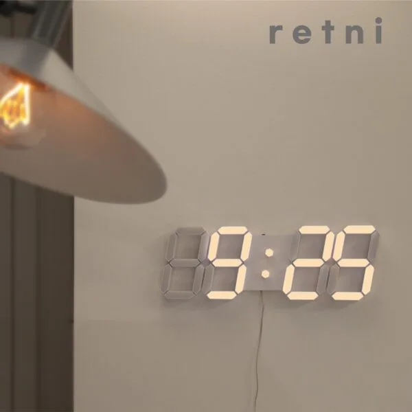 레트니 LED 벽시계 무소음 무선리모컨 인테리어 집들이 선물, 레트니 LED 벽시계 전선길이 3m