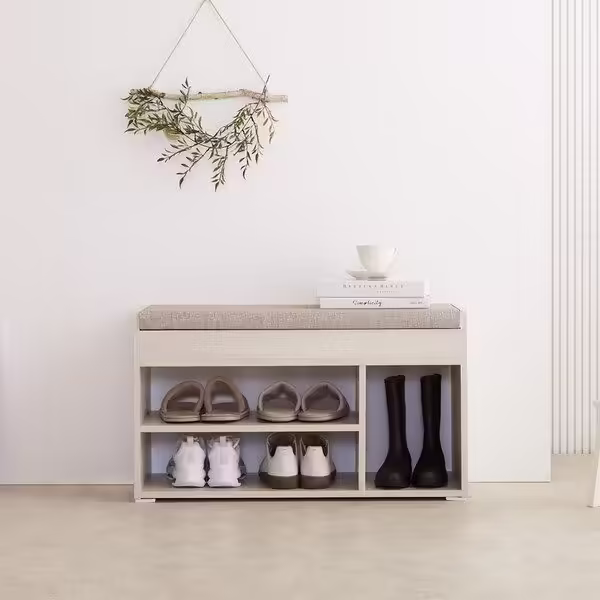 제이디퍼니처 네오 벤치형 현관 신발 정리대, 내추럴
