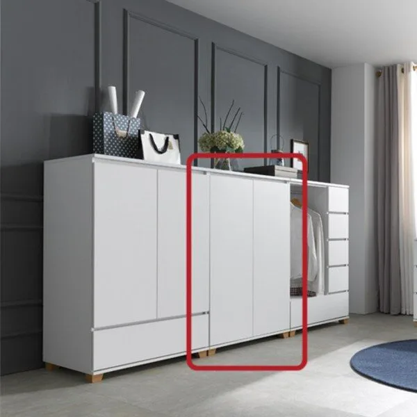 퍼닉에스엠 속깊은 800양문옷장, 화이트, 화이트